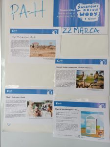 Plakat reklamujący kampanię PAH " Wirtualna woda"