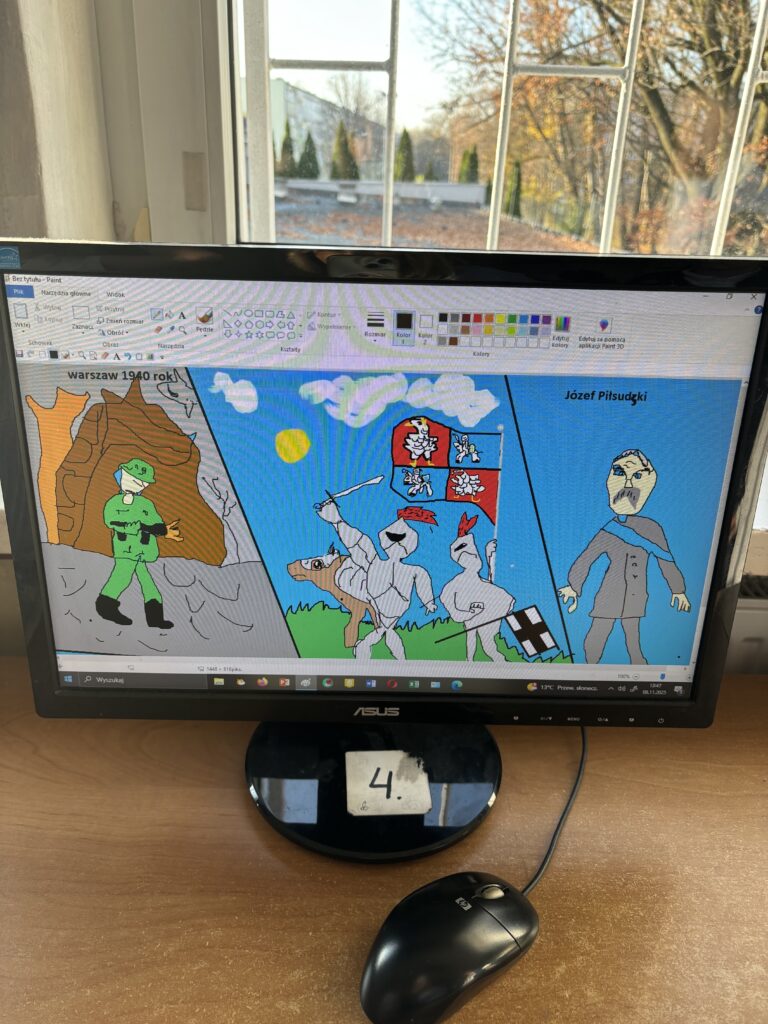 kolejna kolorowa patriotyczna praca plastyczna wykonana na komputerze przez ucznia 