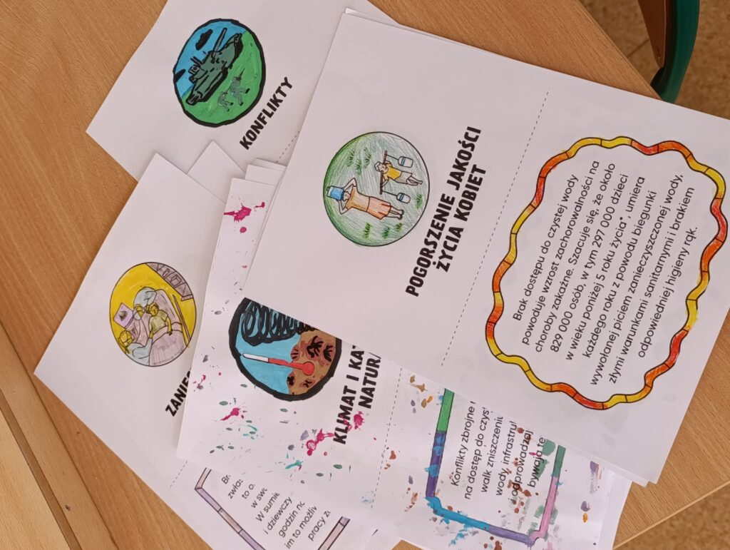 kartki na których sa umieszczone informacje dotyczące wody