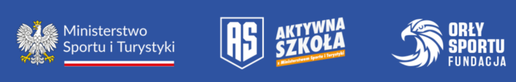 Grafika zawiera logotypy programów sportowych: Ministerstwo Sportu i Turystyki, Aktywna Szkoła, Fundacja Orły Sportu.