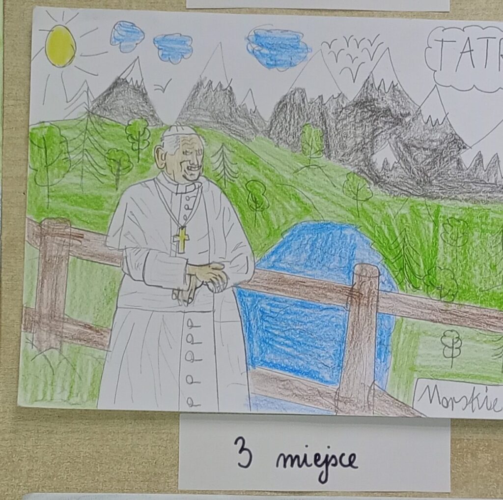 rysunek JPII w górach