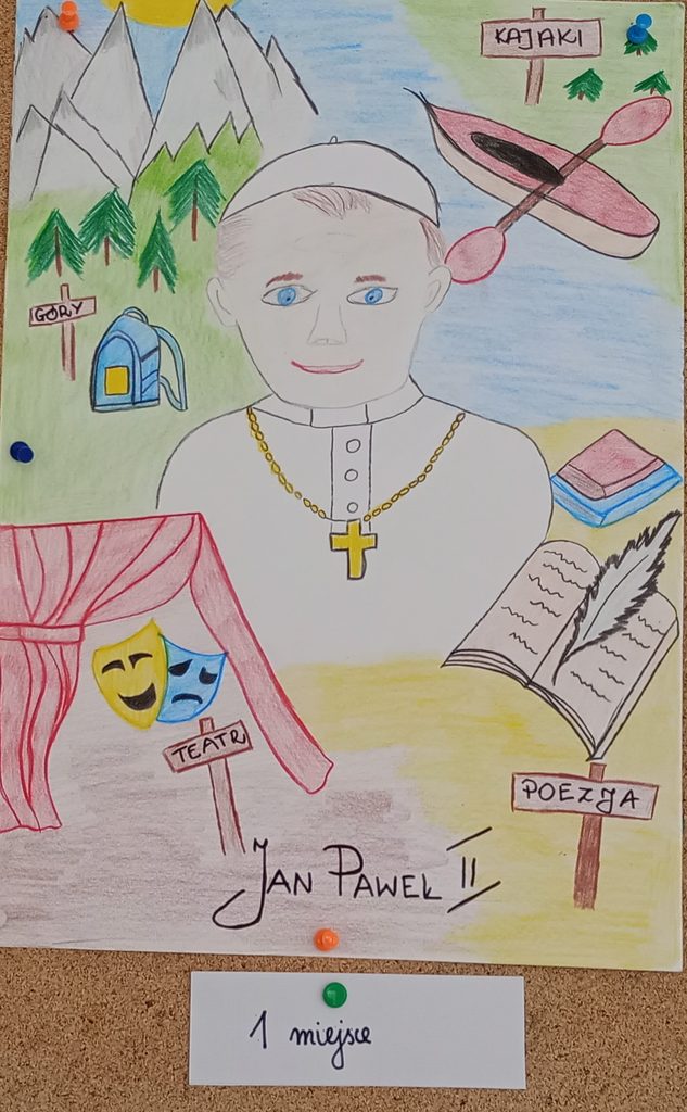rysunek JPII w górach